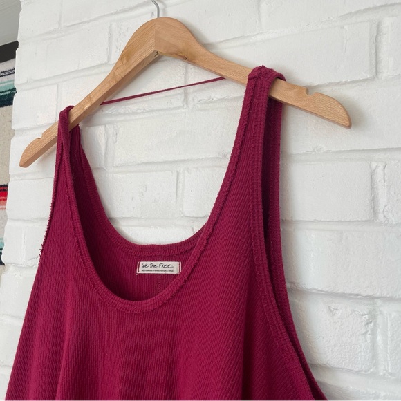Free People We The Free Maroon Oversized Tank Top Women’s Size Medium - Picture 4 of 11
